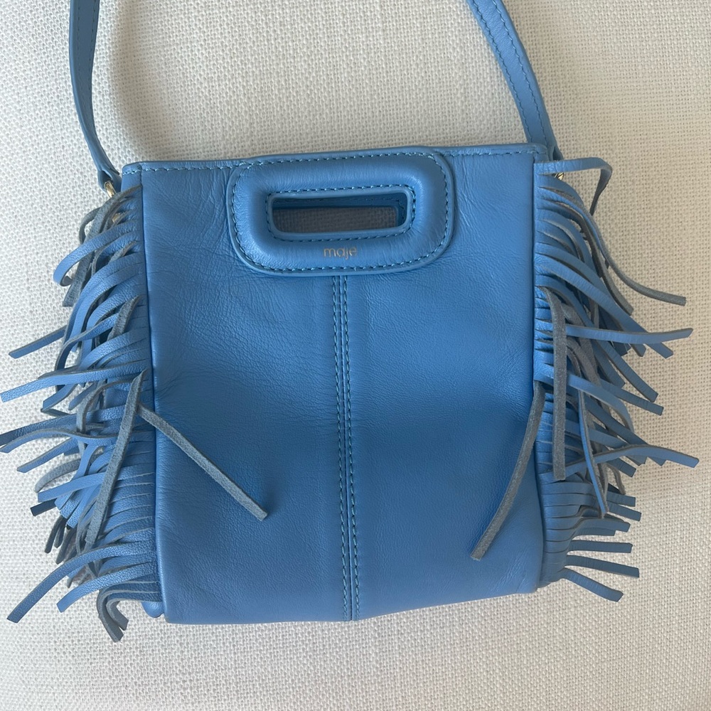 Maje Fringe Bag baby blue